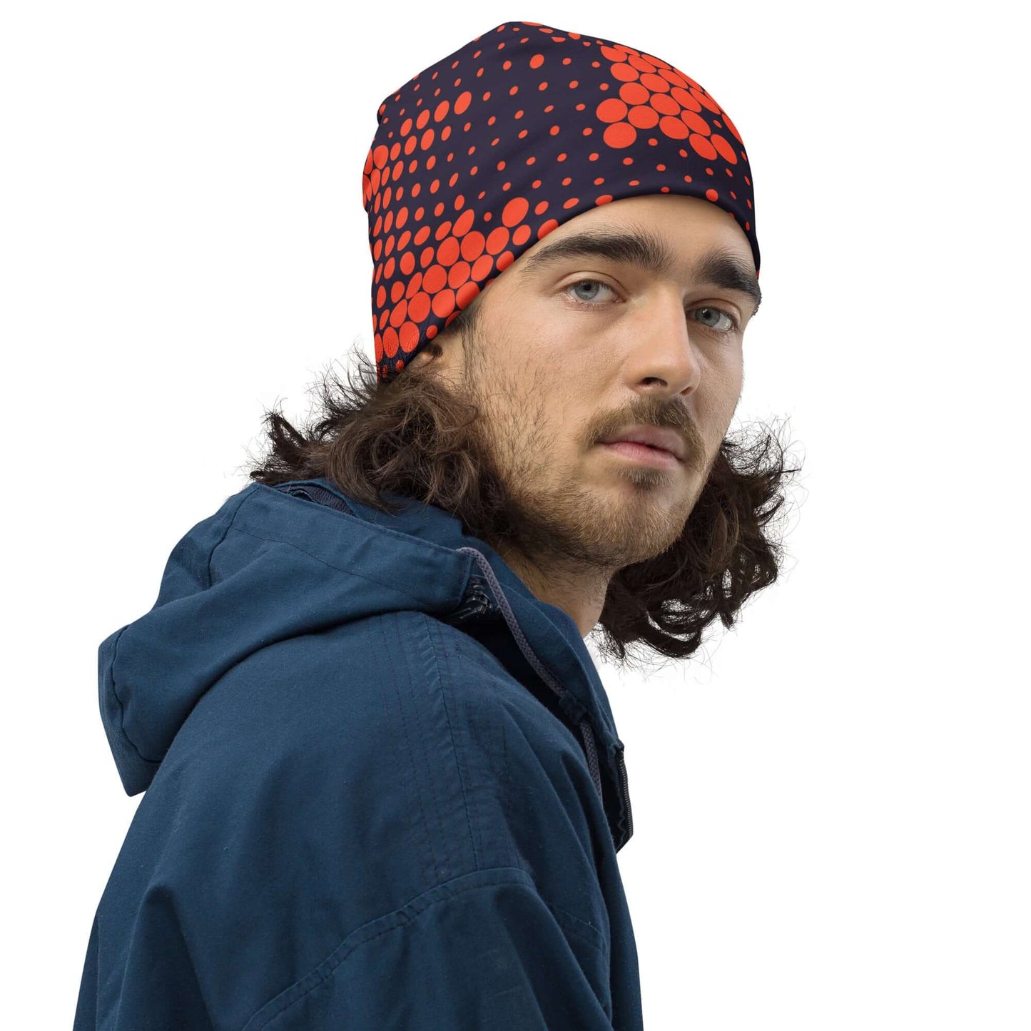 Camouflage Beanie | Orange & Blue Digital