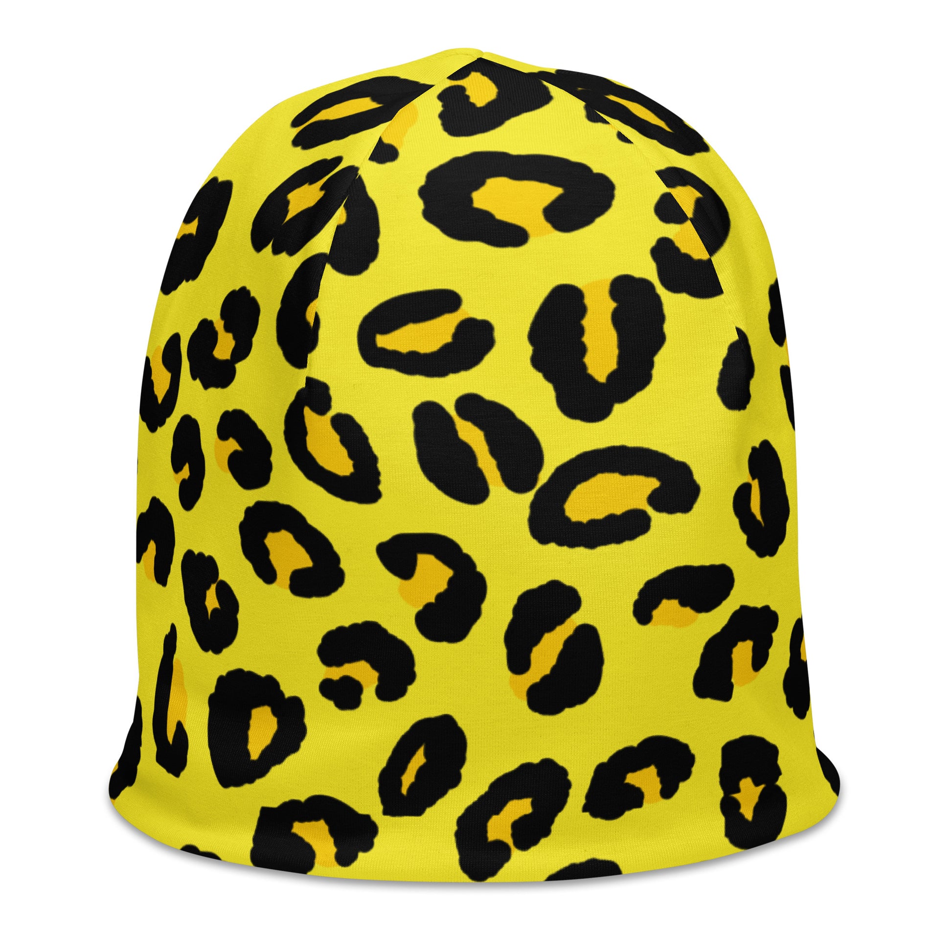 Leopard Print Beanie | Yellow and Black