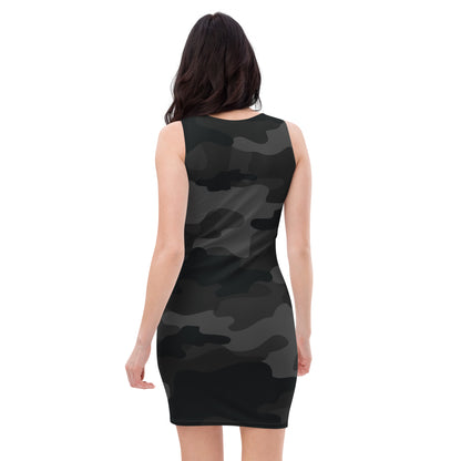 Camo Dress | Black Camouflage | Tight Bodycon Fit