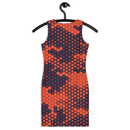 Camo Dress | Orange & Blue Digital | Tight Bodycon Fit