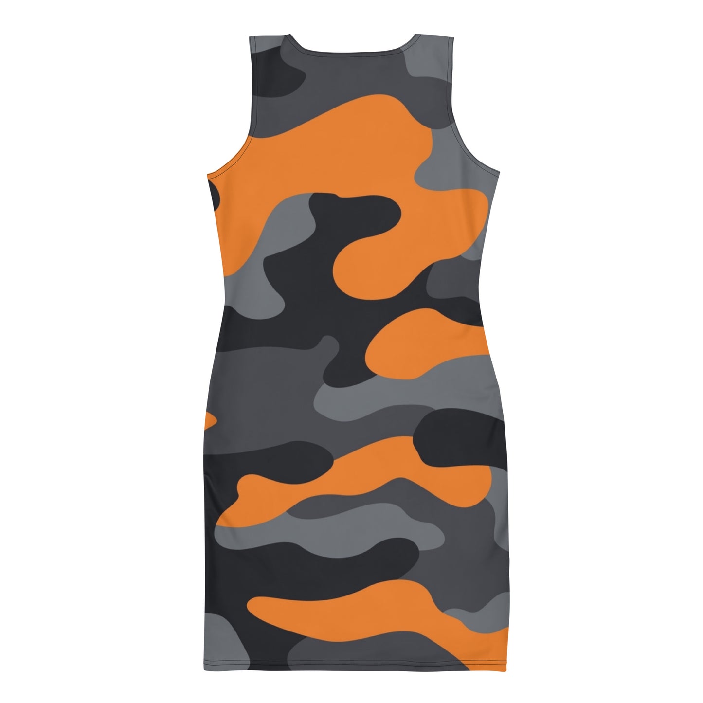 Camo Dress | Orange, Black & Gray | Tight Bodycon Fit