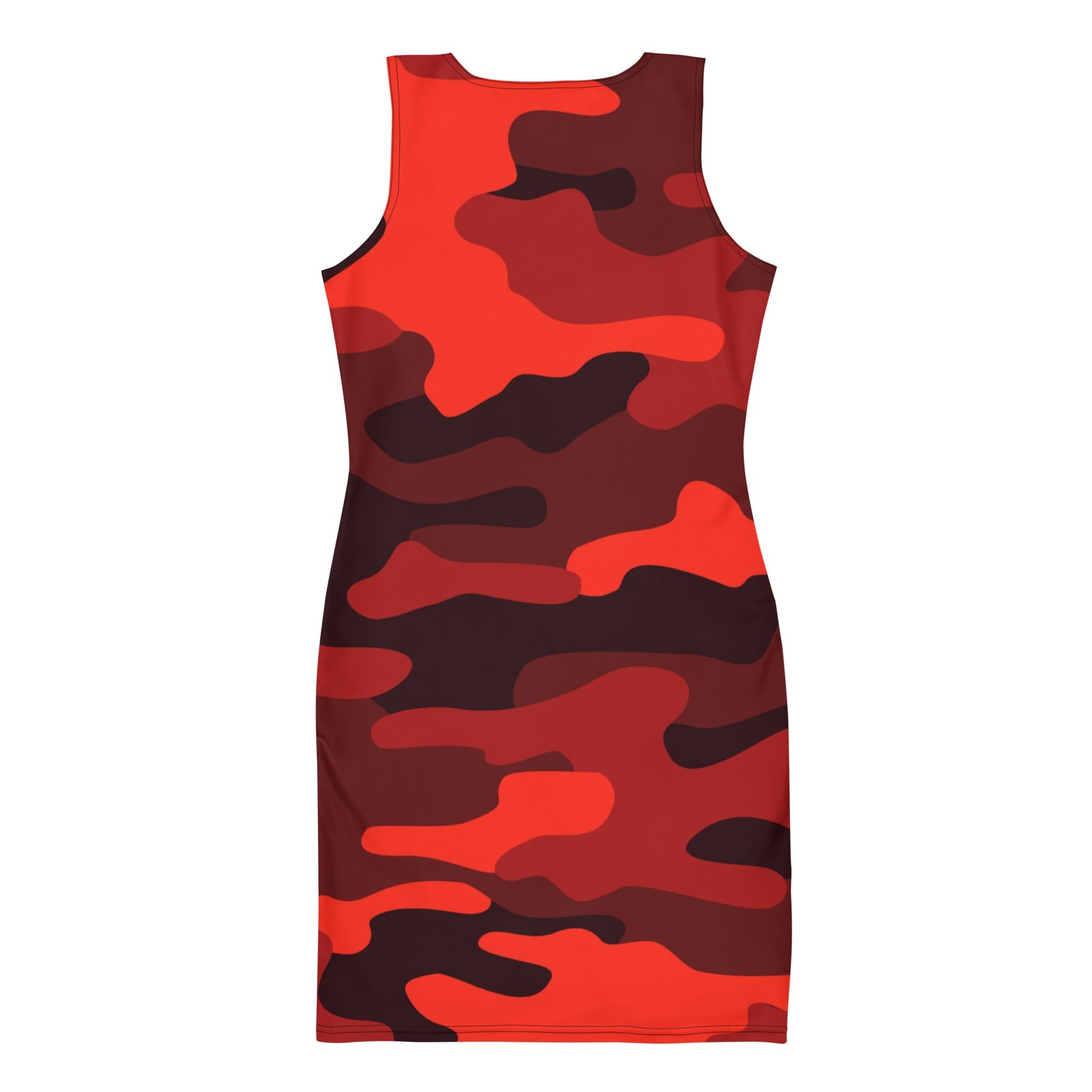 Camo Dress | Scarlet Red & Black | Tight Bodycon Fit Camo Colors