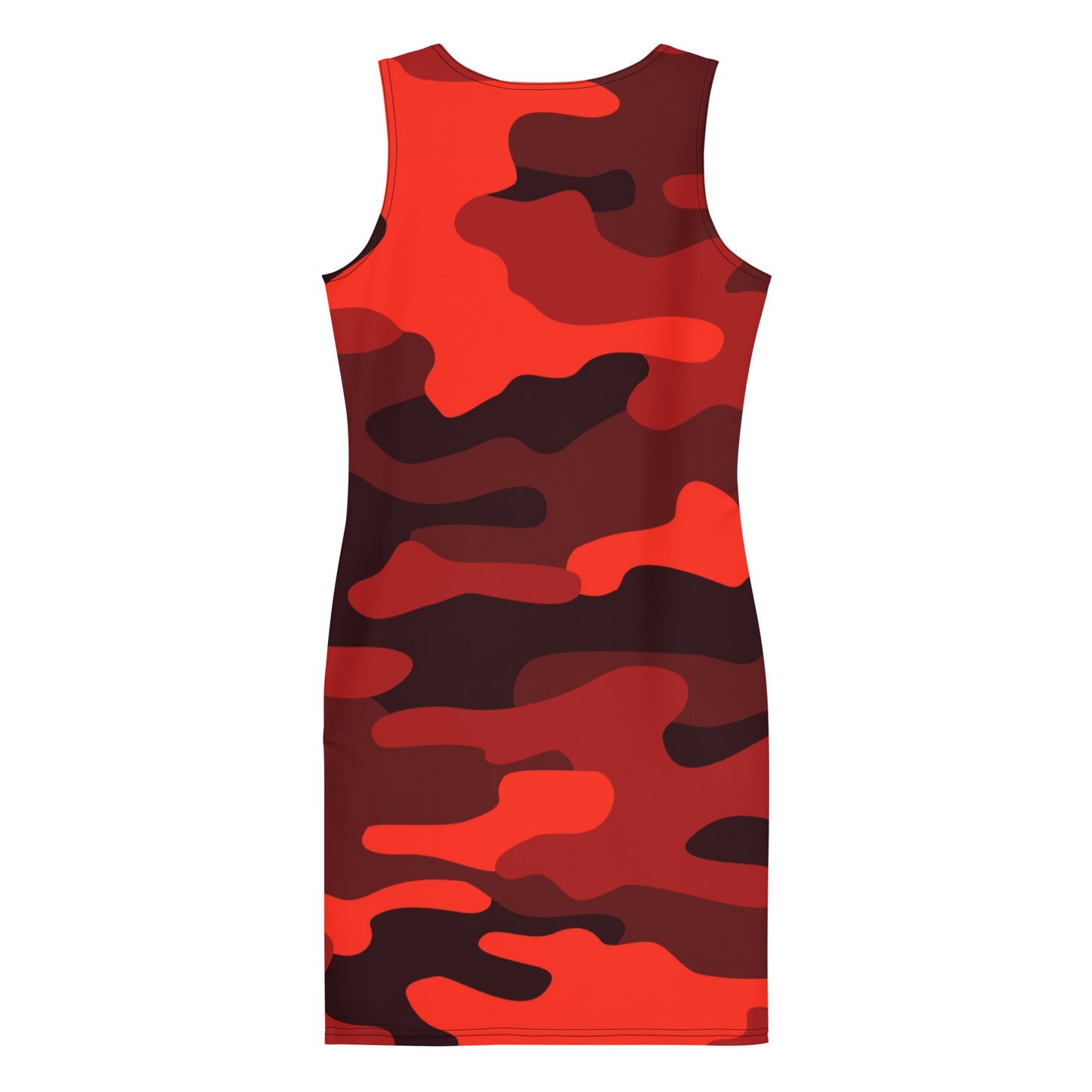 Camo Dress | Scarlet Red & Black | Tight Bodycon Fit