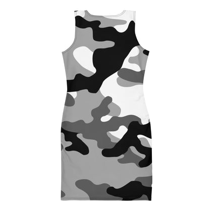 Camo Dress | Gray, Black, and White | Tight Bodycon Fit