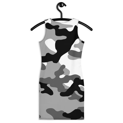 Camo Dress | Gray, Black, and White | Tight Bodycon Fit