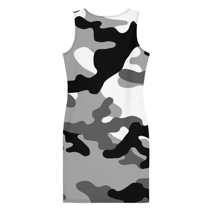 Camo Dress | Gray, Black, and White | Tight Bodycon Fit