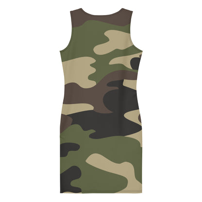 Camo Dress | Classic Green Camouflage | Tight Bodycon Fit