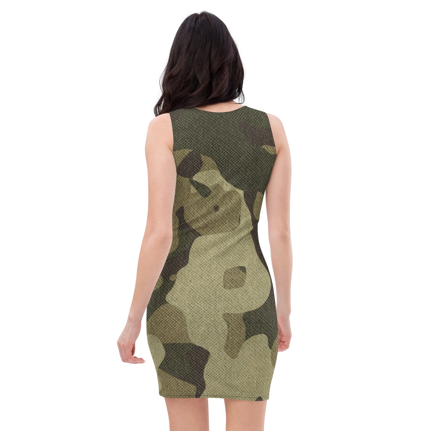 Camo Dress | Green Fabric Camouflage | Tight Bodycon Fit