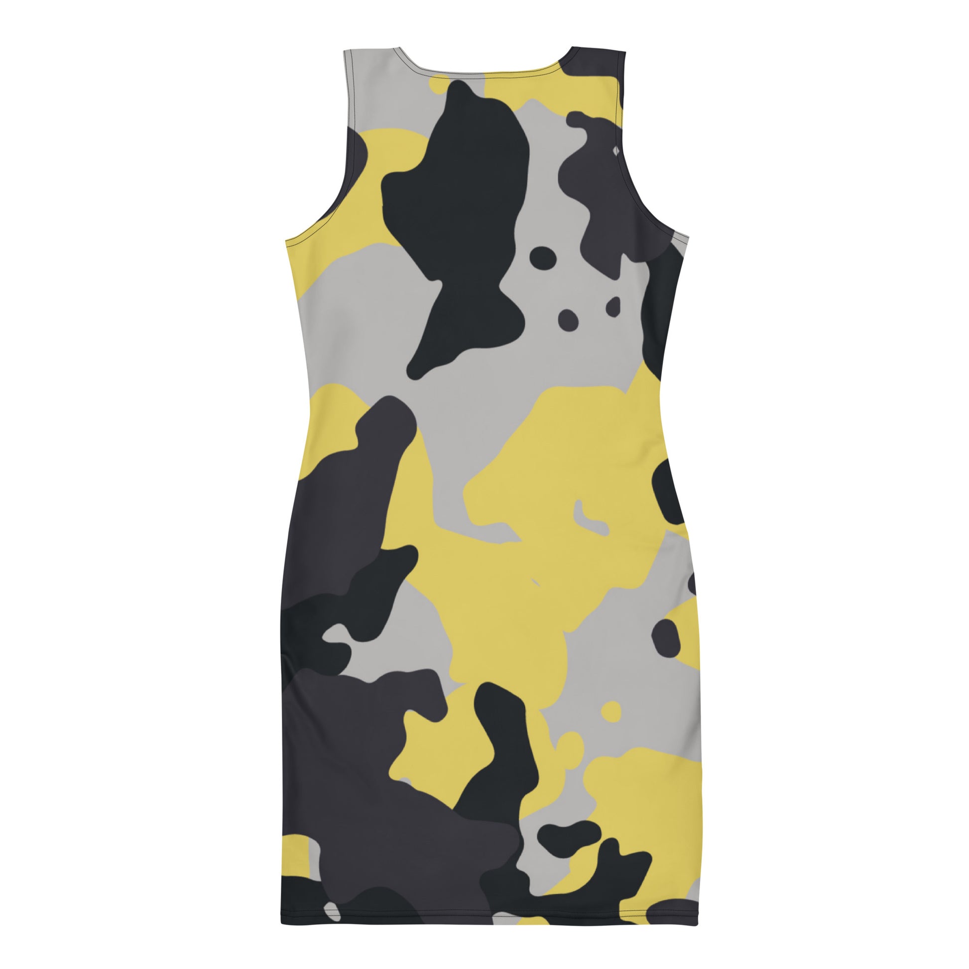 Camo Dress | Yellow, Black, and Silver | Tight Bodycon Fit