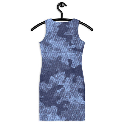 Camo Dress | Denim Blue Camouflage | Tight Bodycon Fit