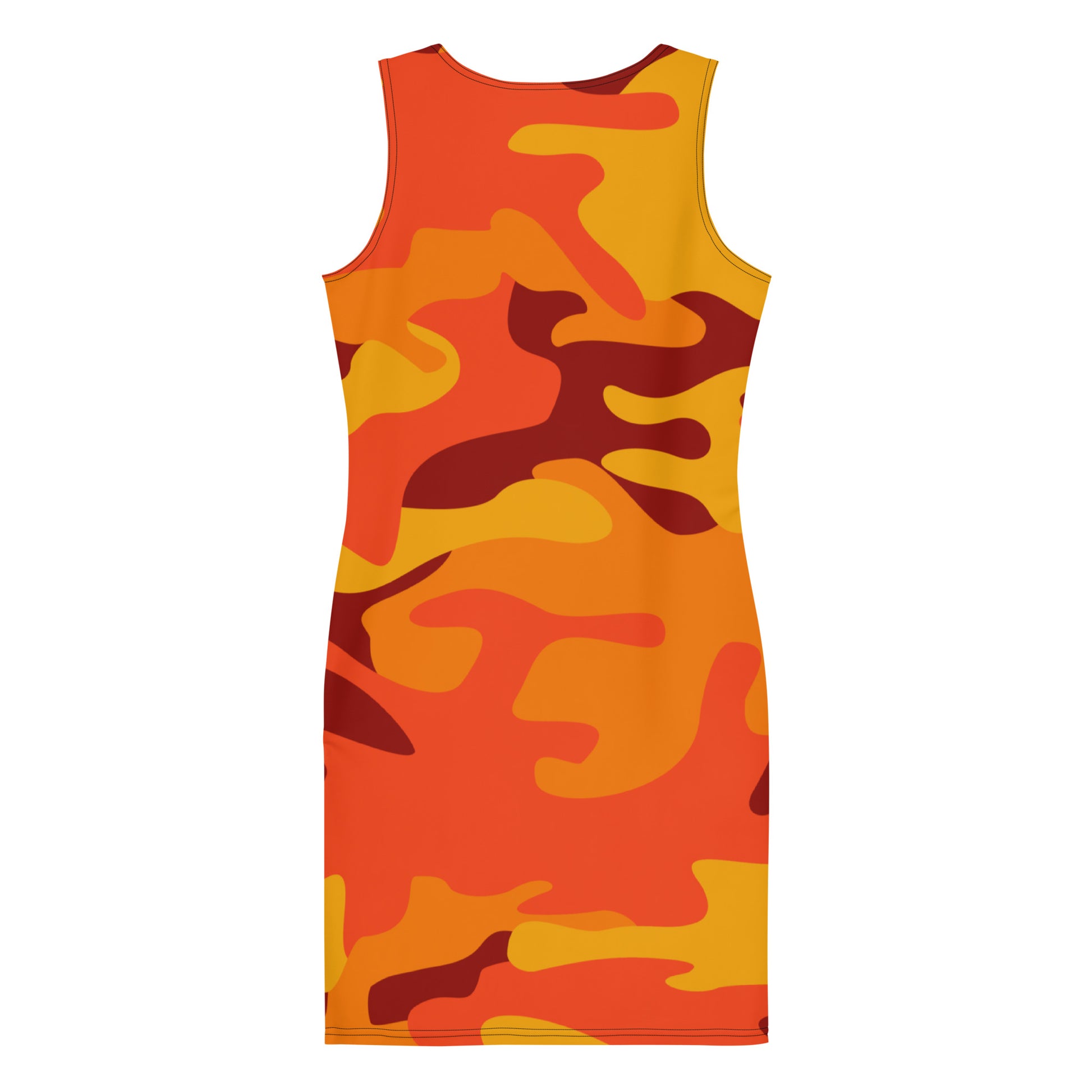 Camo Dress | Orange & Red Camouflage | Tight Bodycon Fit