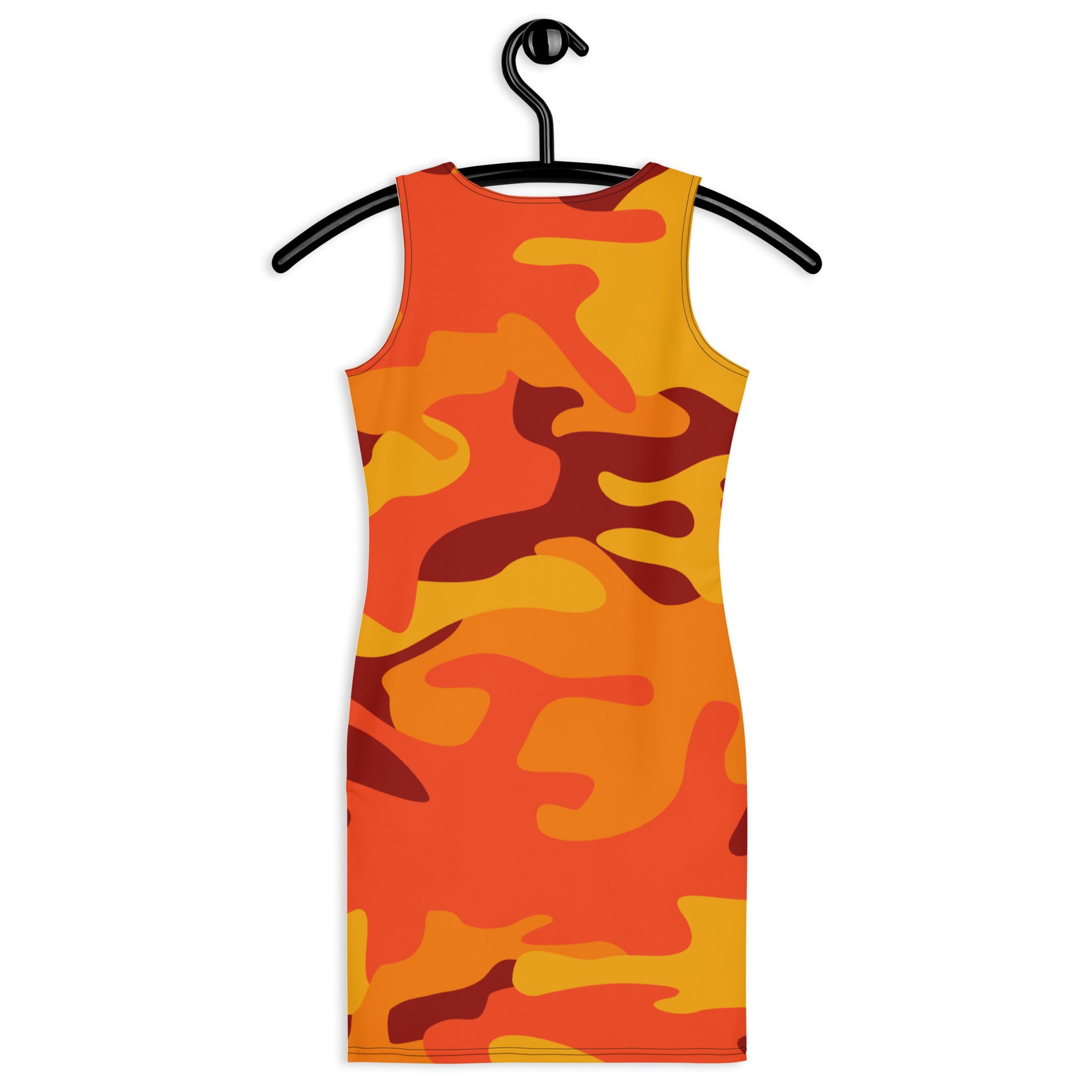 Camo Dress | Orange & Red Camouflage | Tight Bodycon Fit