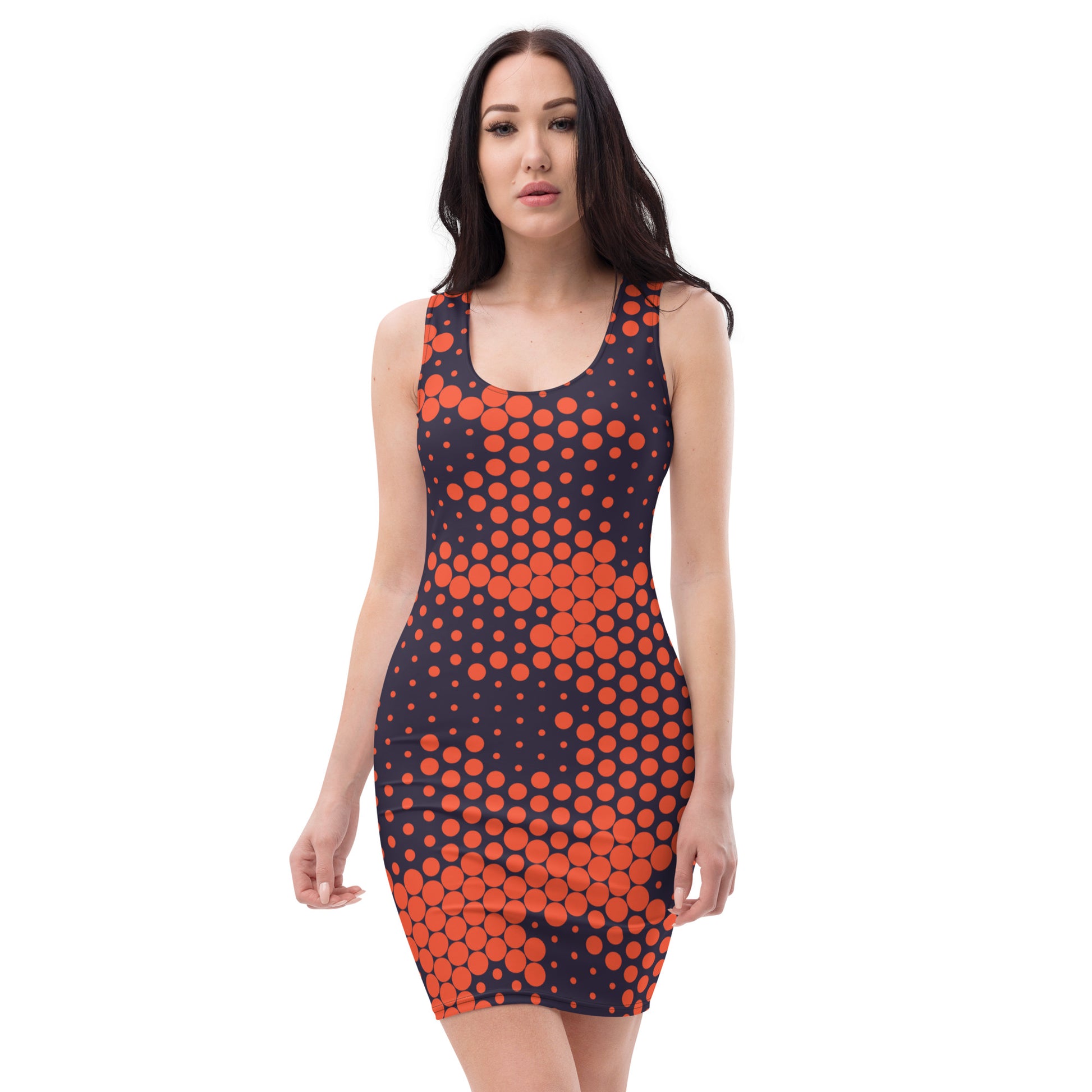 Camo Dress | Orange & Blue Digital | Tight Bodycon Fit