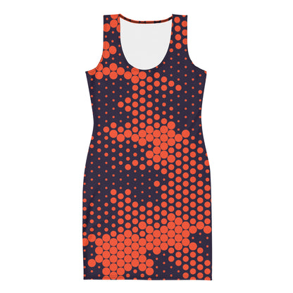 Camo Dress | Orange & Blue Digital | Tight Bodycon Fit