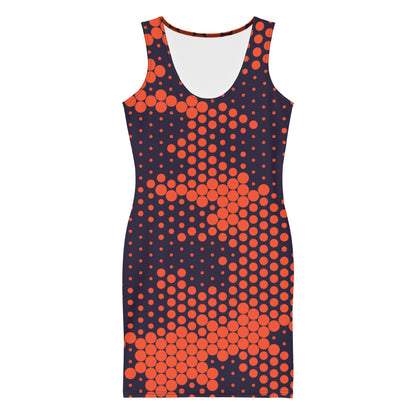 Camo Dress | Orange & Blue Digital | Tight Bodycon Fit