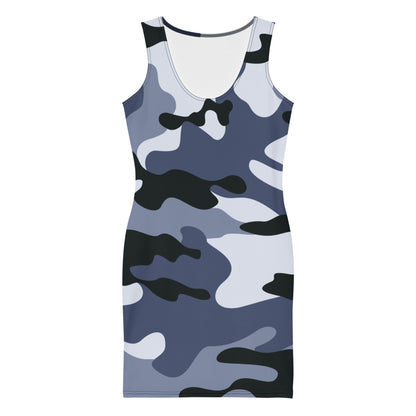 Camo Dress | Light Blue Camouflage | Tight Bodycon Fit