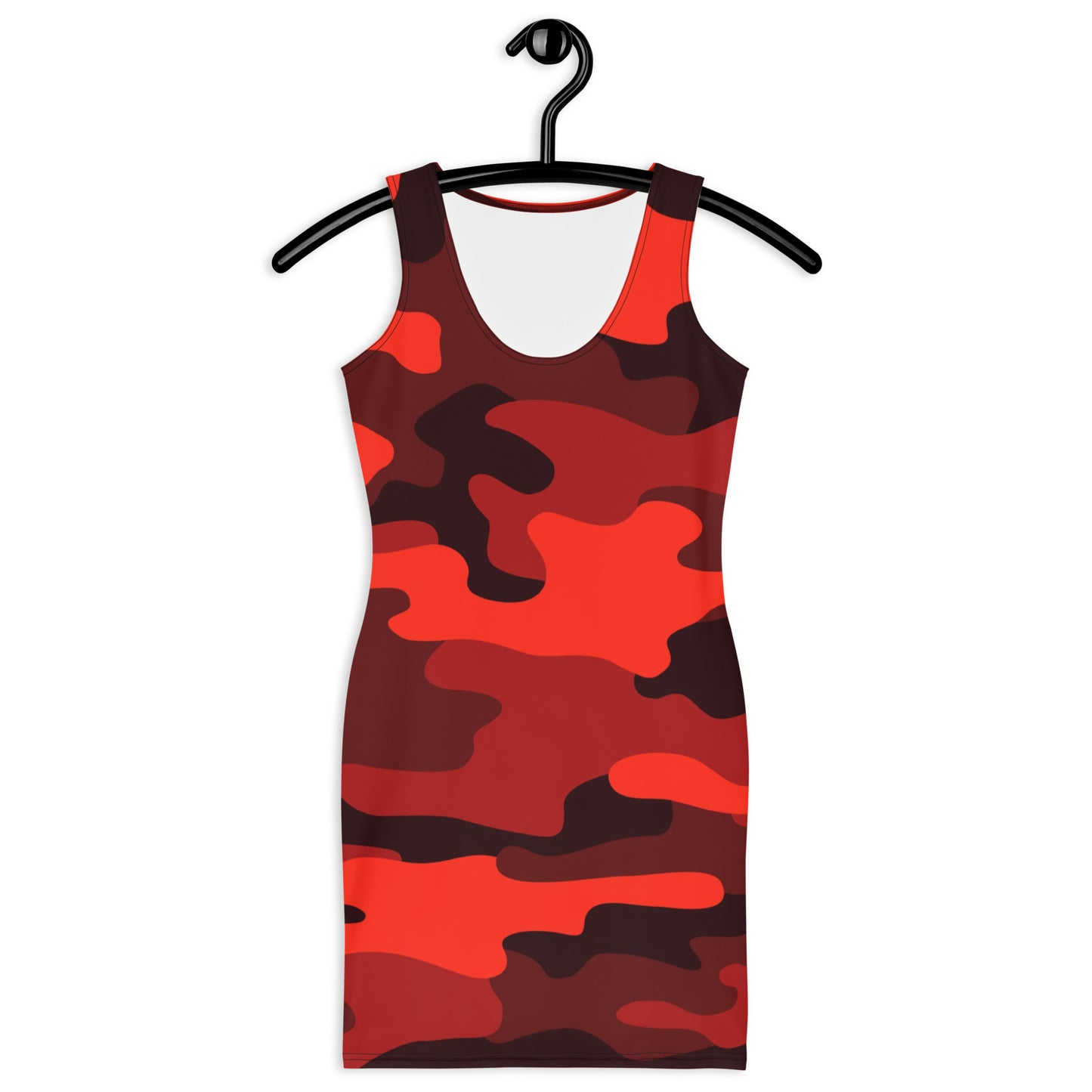 Camo Dress | Scarlet Red & Black | Tight Bodycon Fit