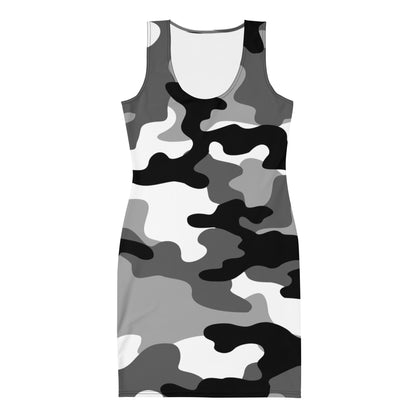 Camo Dress | Gray, Black, and White | Tight Bodycon Fit