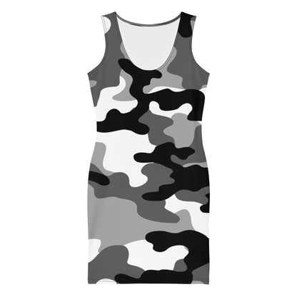 Camo Dress | Gray, Black, and White | Tight Bodycon Fit