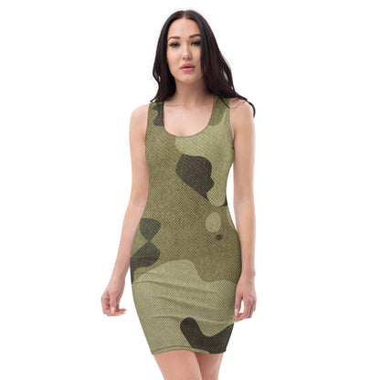 Camo Dress | Green Fabric Camouflage | Tight Bodycon Fit