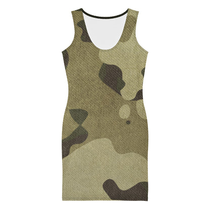 Camo Dress | Green Fabric Camouflage | Tight Bodycon Fit