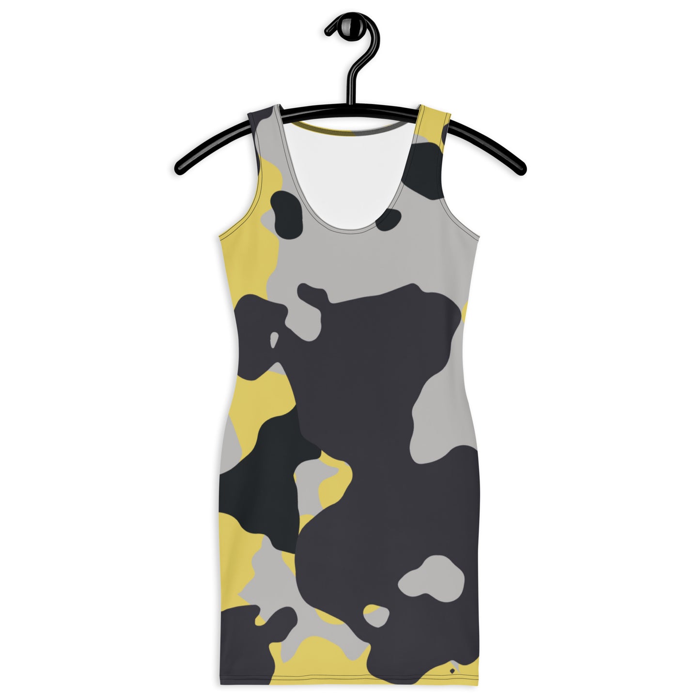 Camo Dress | Yellow, Black, and Silver | Tight Bodycon Fit