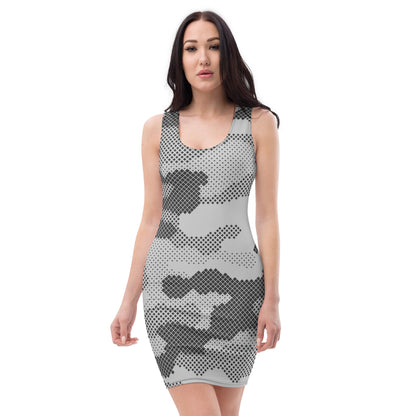 Camo Dress | Digital Gray Camouflage | Tight Bodycon Fit