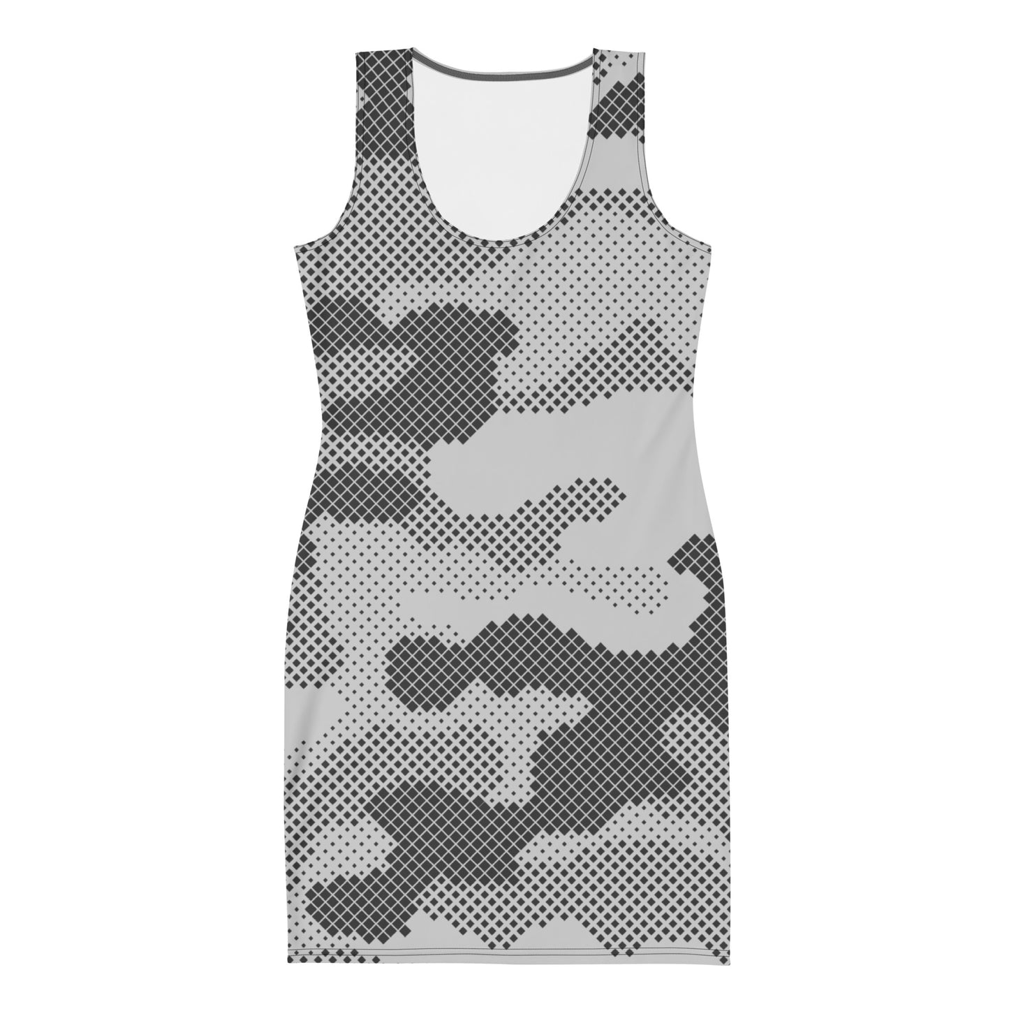 Camo Dress | Digital Gray Camouflage | Tight Bodycon Fit