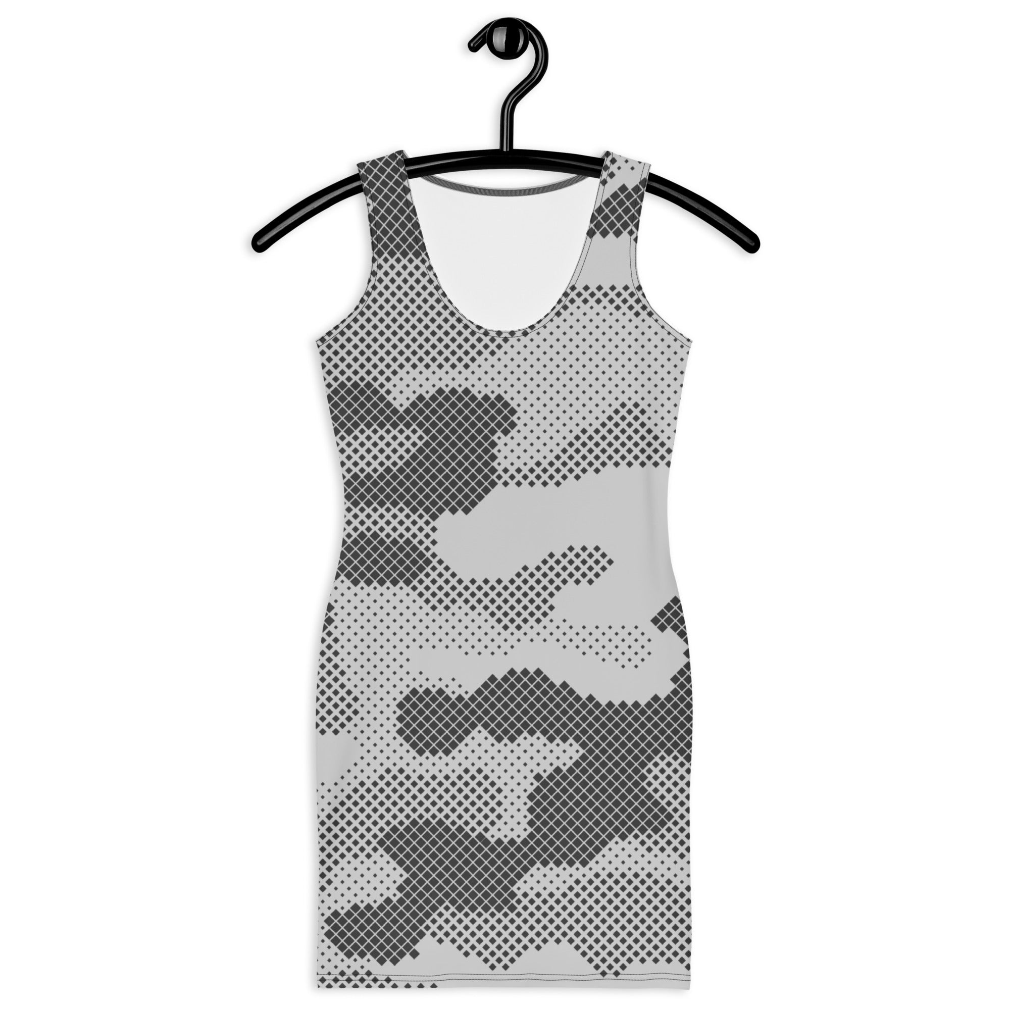 Camo Dress Digital Gray Camouflage Tight Bodycon Fit