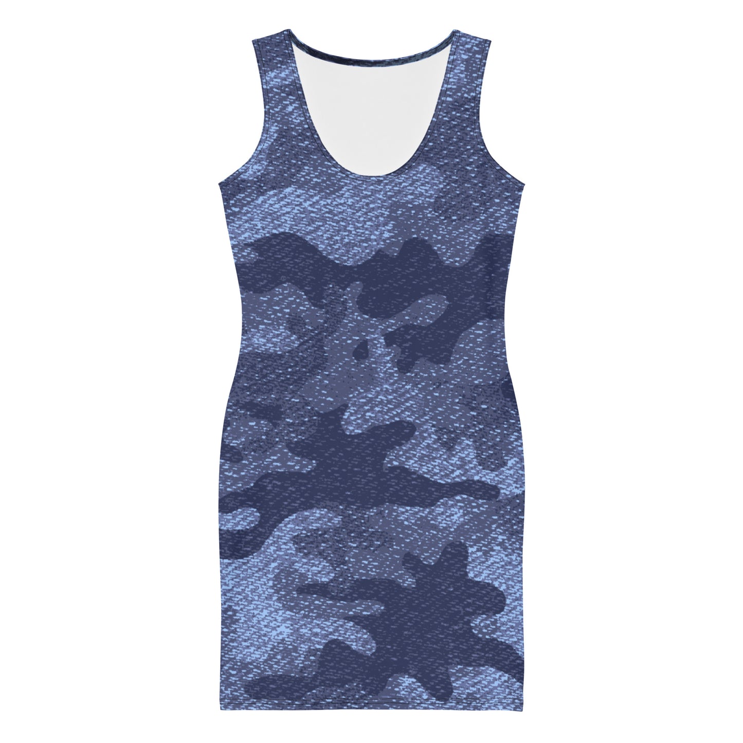 Camo Dress | Denim Blue Camouflage | Tight Bodycon Fit