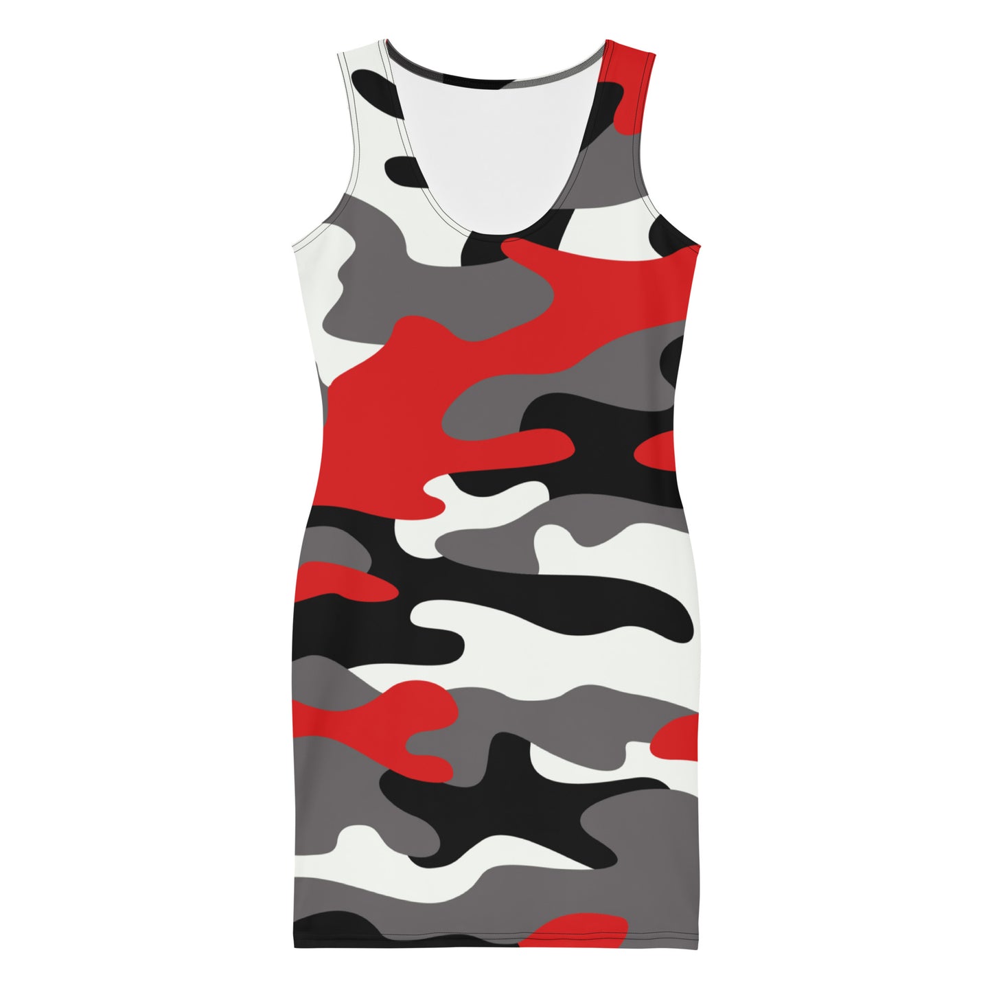 Camo Dress | Red, Black, and White | Tight Bodycon Fit