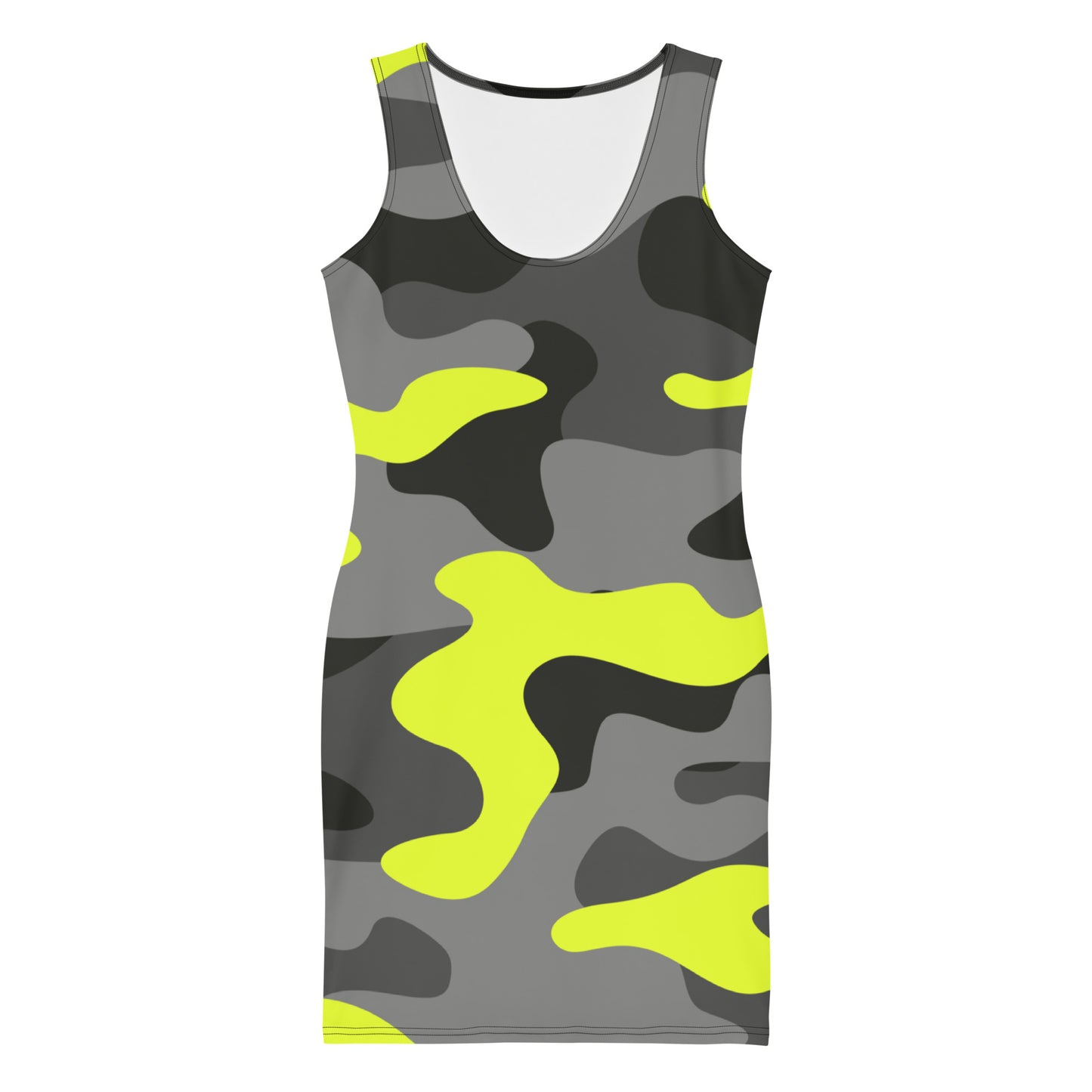 Camo Dress | Yellow, Black, and Gray | Tight Bodycon Fit