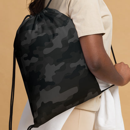 Drawstring Bag | Black Camouflage