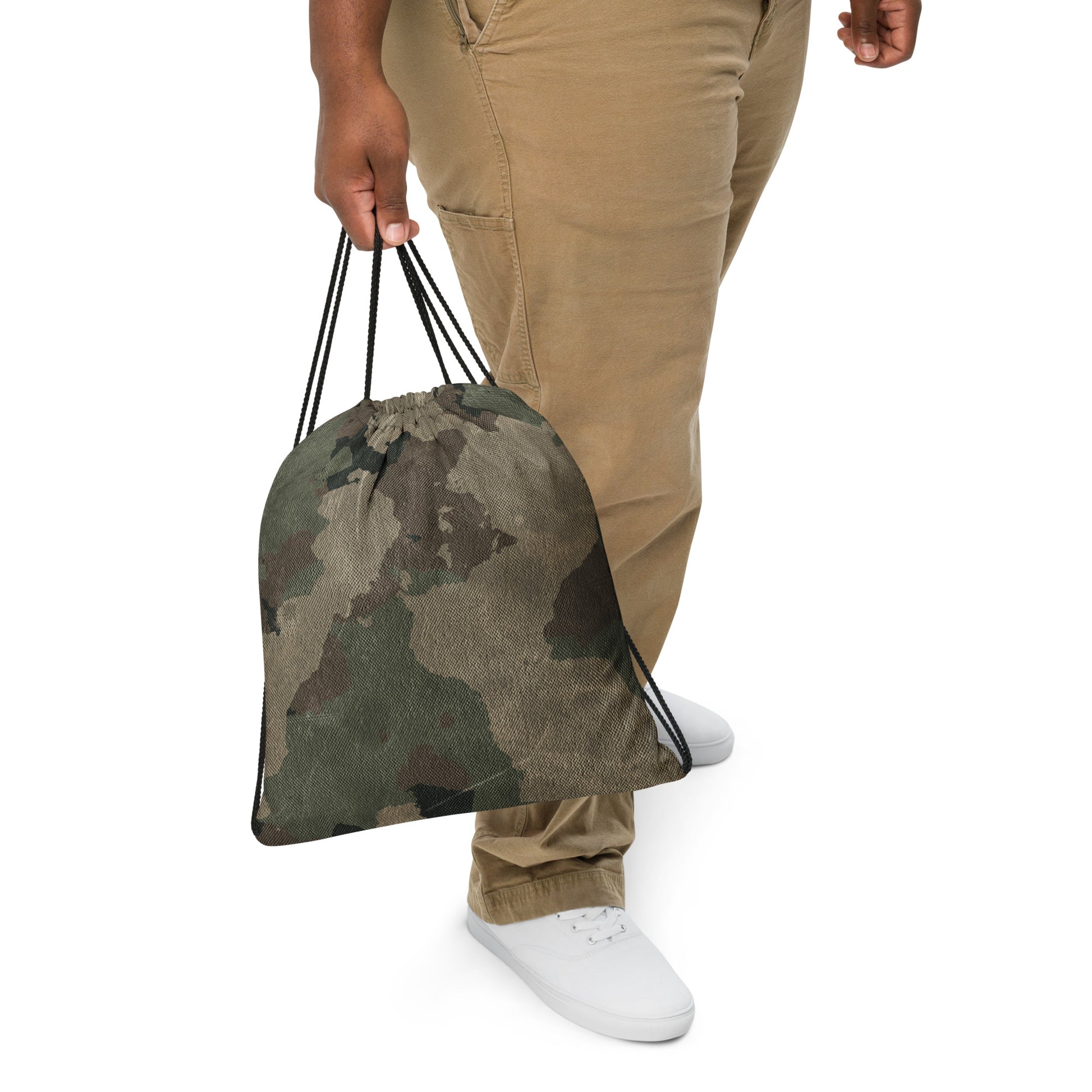 Drawstring Bag | Dirty Old Brown Camouflage