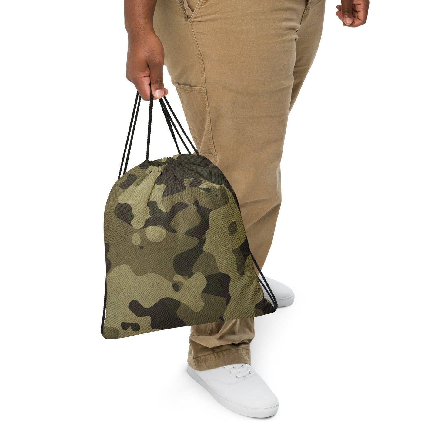 Drawstring Bag | Green Fabric Camouflage