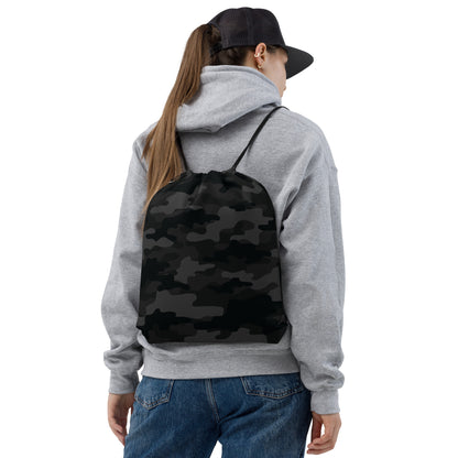 Drawstring Bag | Black Camouflage