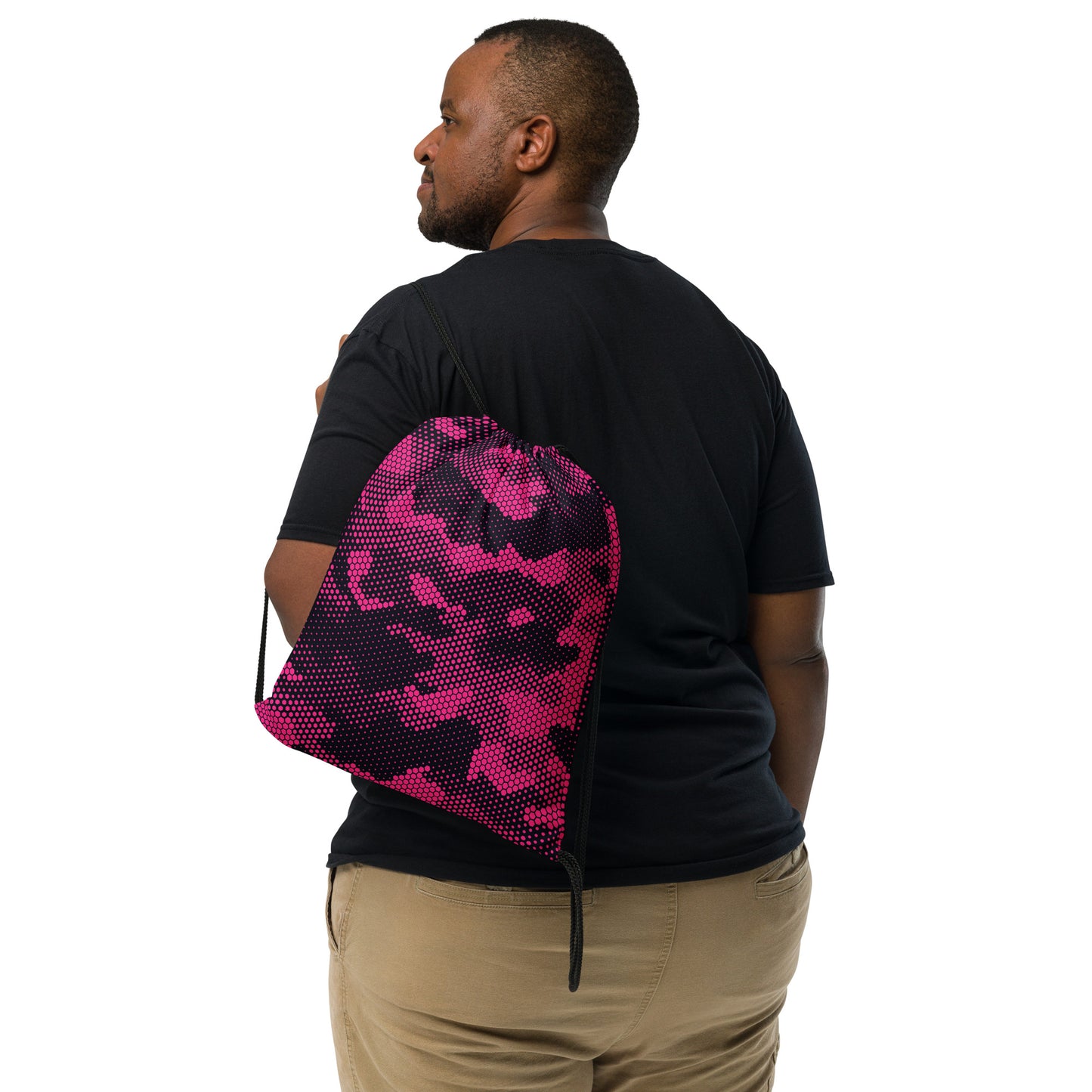 Drawstring Bag | Pink Digital Camouflage