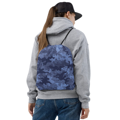 Drawstring Bag | Denim Blue Camouflage