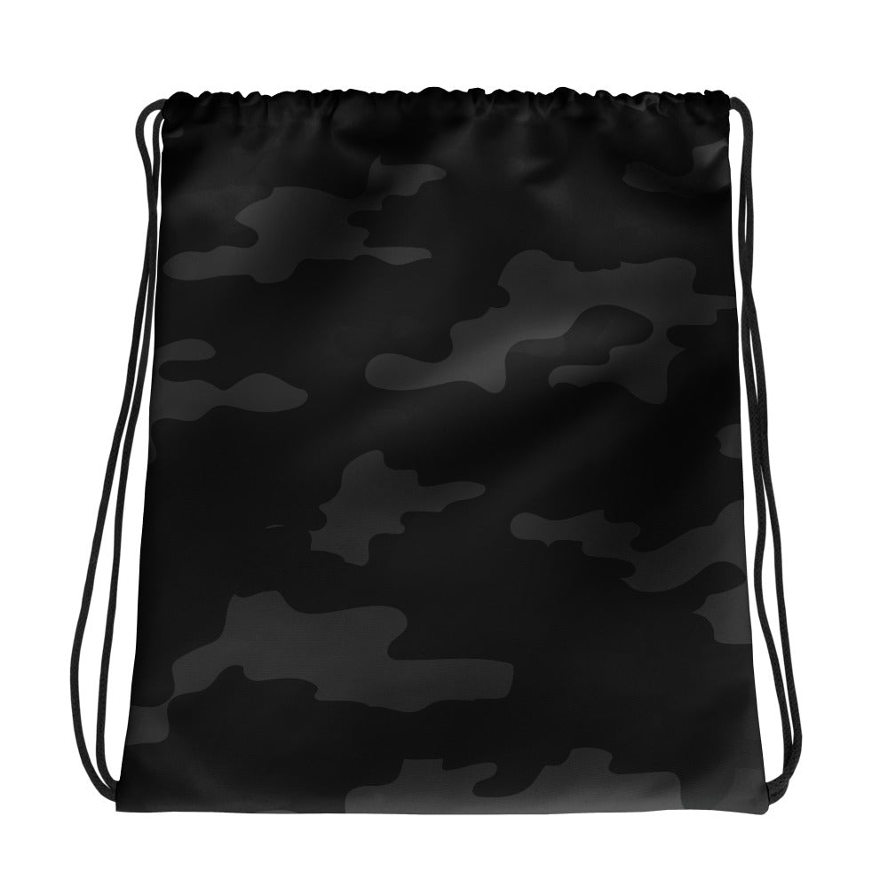 Drawstring Bag | Black Camouflage