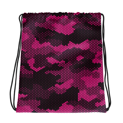 Drawstring Bag | Pink Digital Camouflage