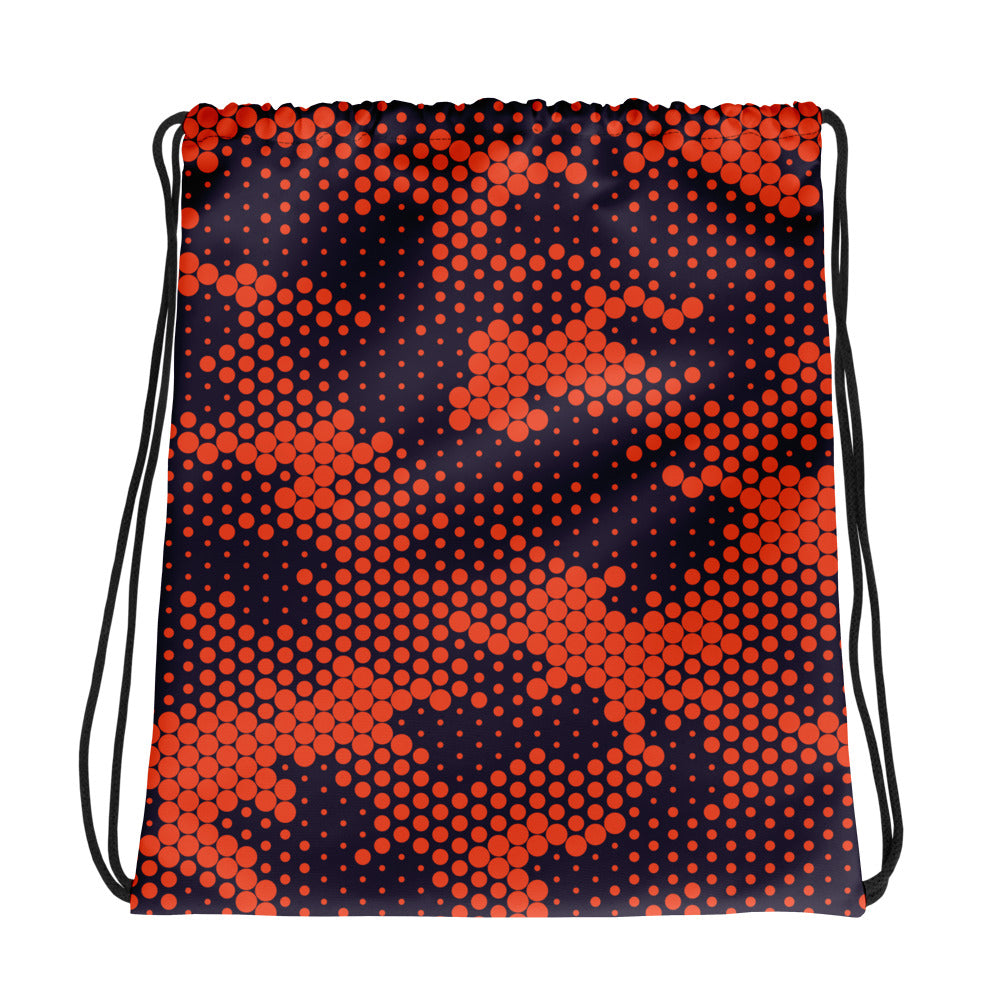 Drawstring Bag | Orange & Blue Digital Camouflage