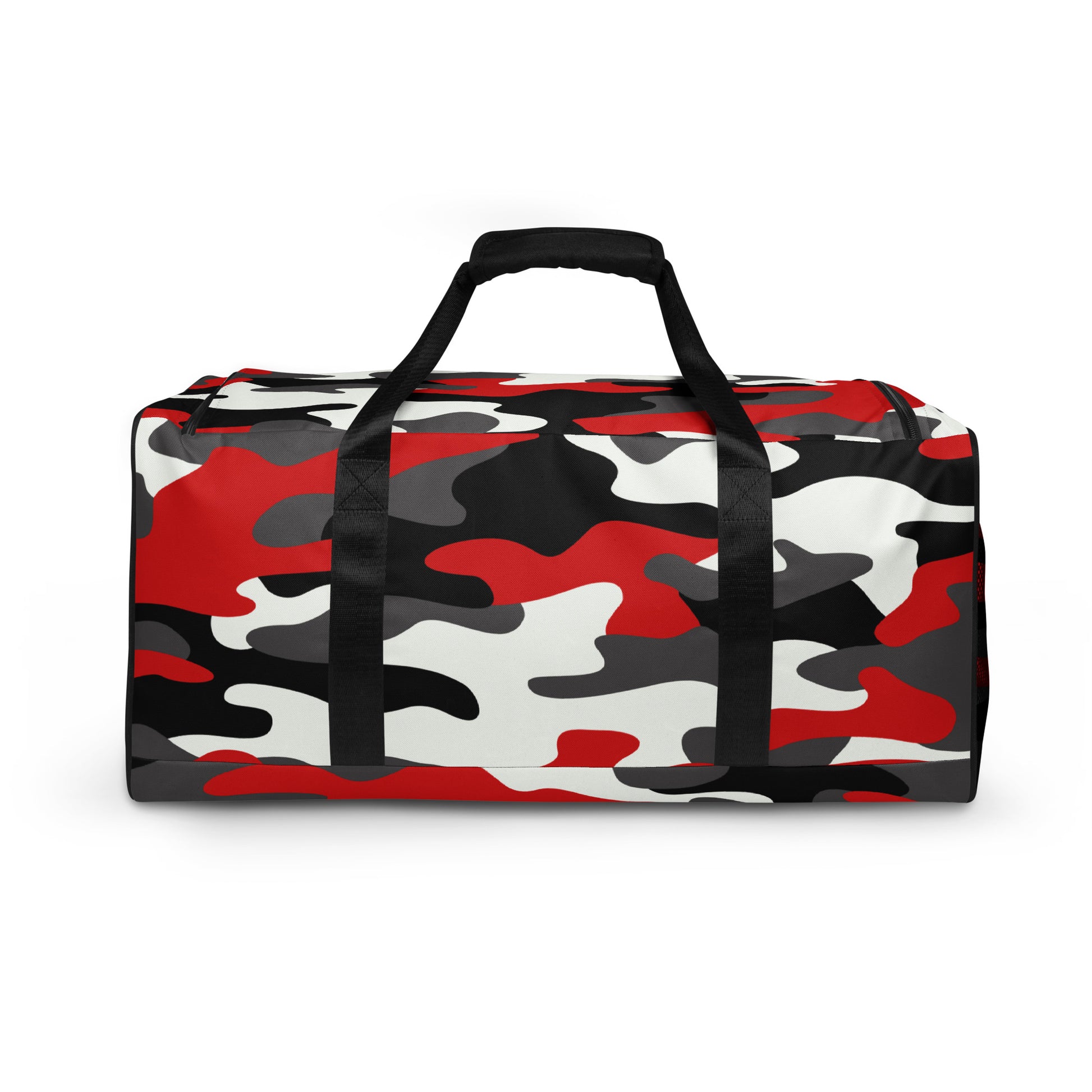 Camo Duffle Bag | Red, Black & White Camouflage