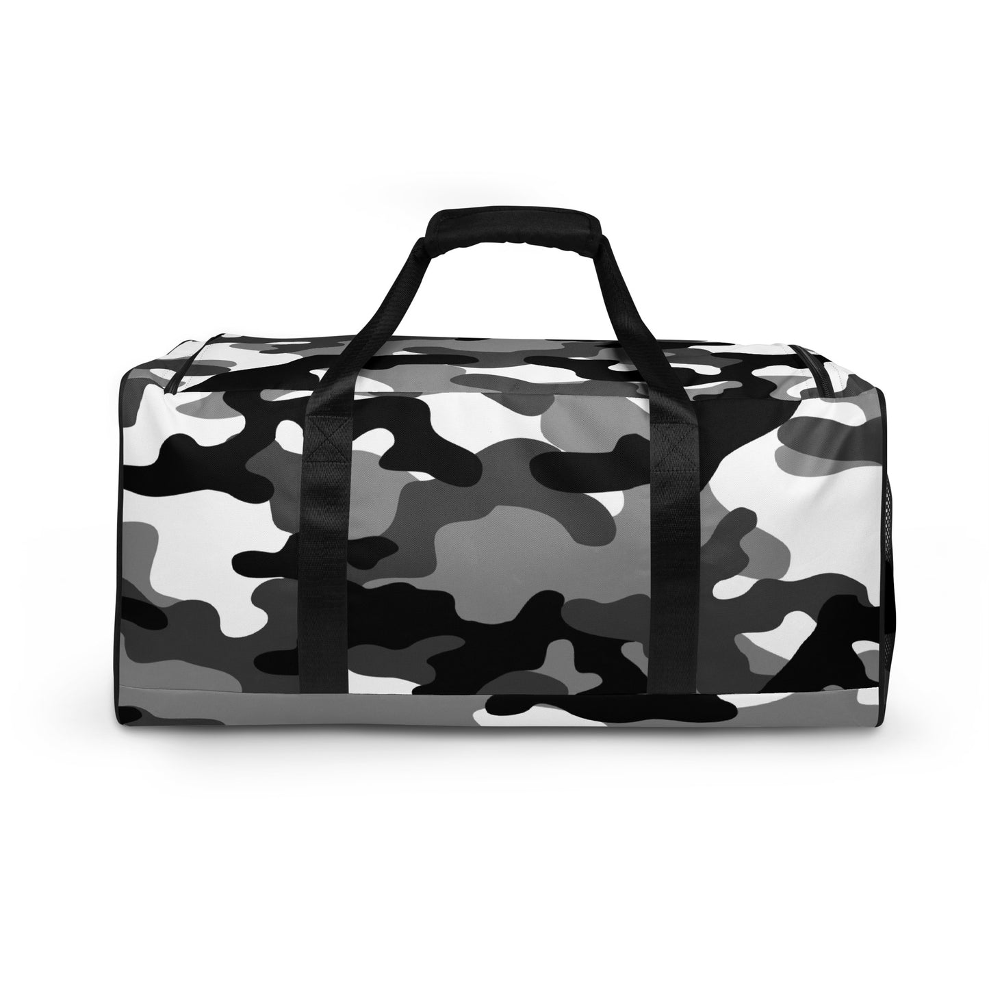 Camo Duffle Bag | Black, White & Gray Camouflage