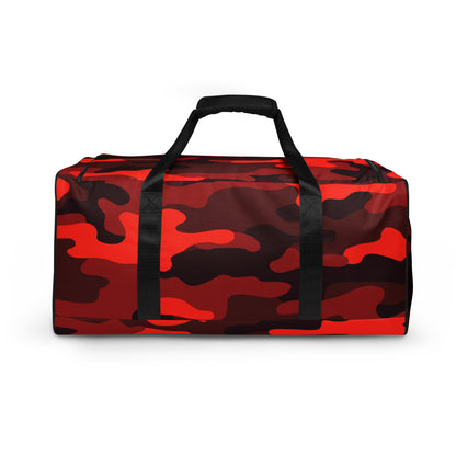 Camo Duffle Bag | Scarlet Red & Black Camouflage