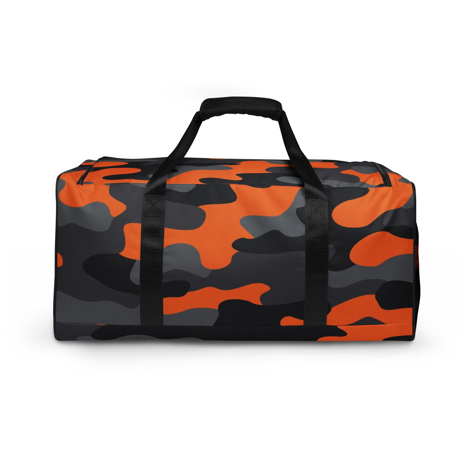 Camo Duffle Bag | Orange, Gray & Black Camouflage