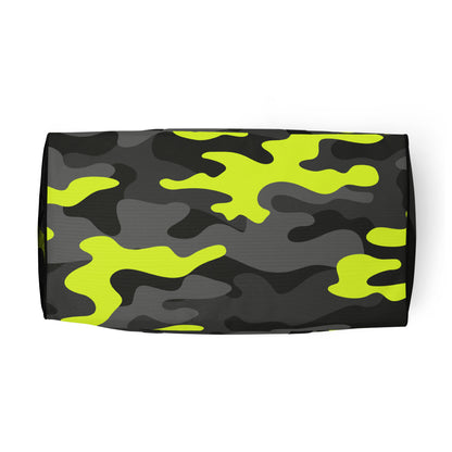 Camo Duffle Bag | Black, Gray & Yellow Camouflage