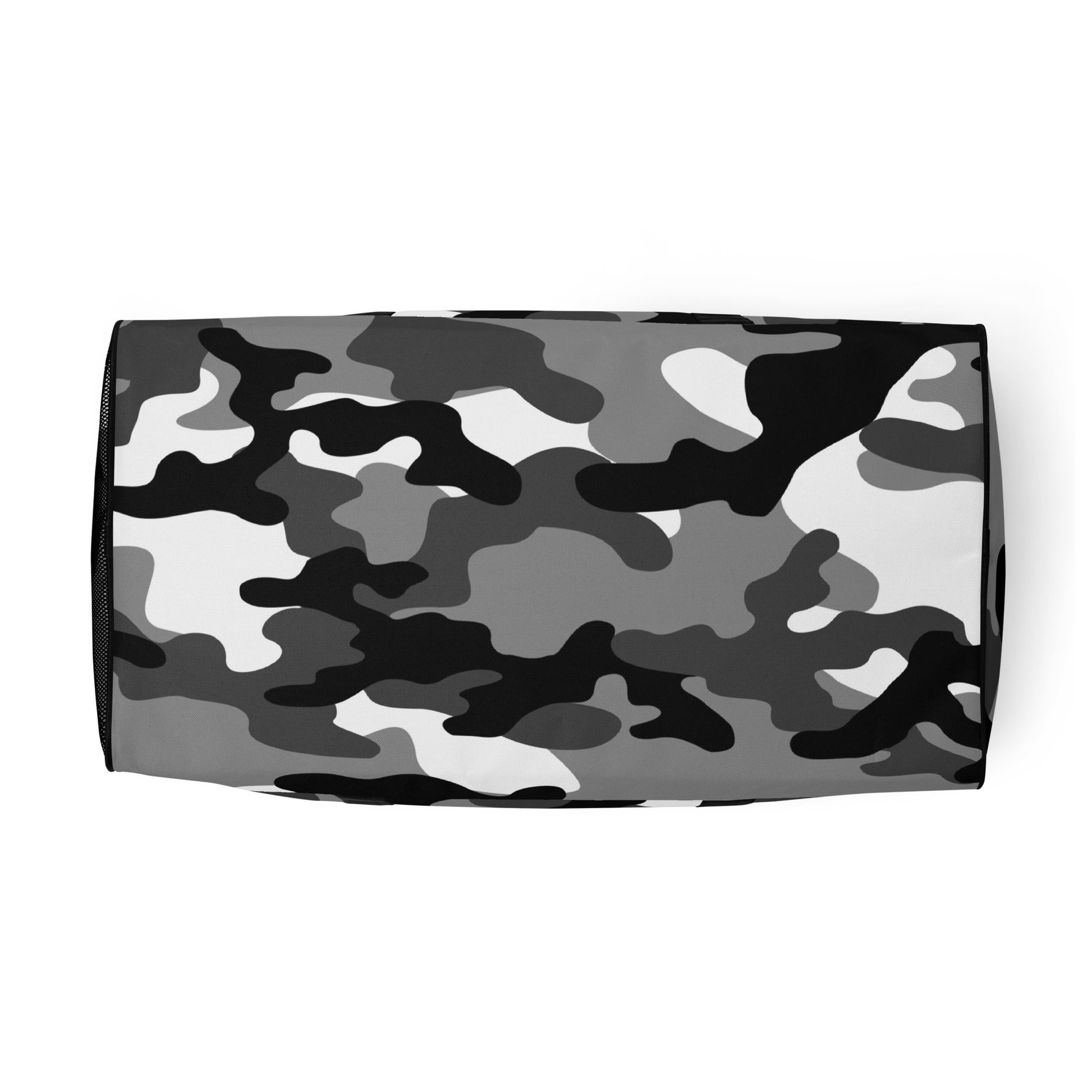 Camo Duffle Bag | Black, White & Gray Camouflage