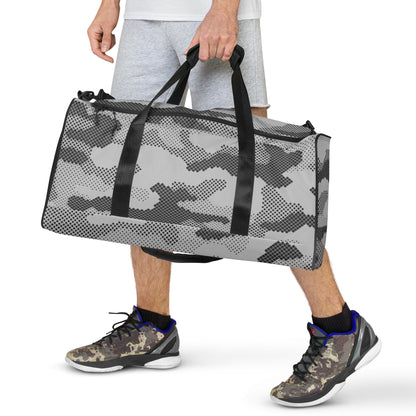 Camo Duffle Bag | Black & White Digital Camouflage