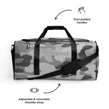 Camo Duffle Bag | Black & White Digital Camouflage