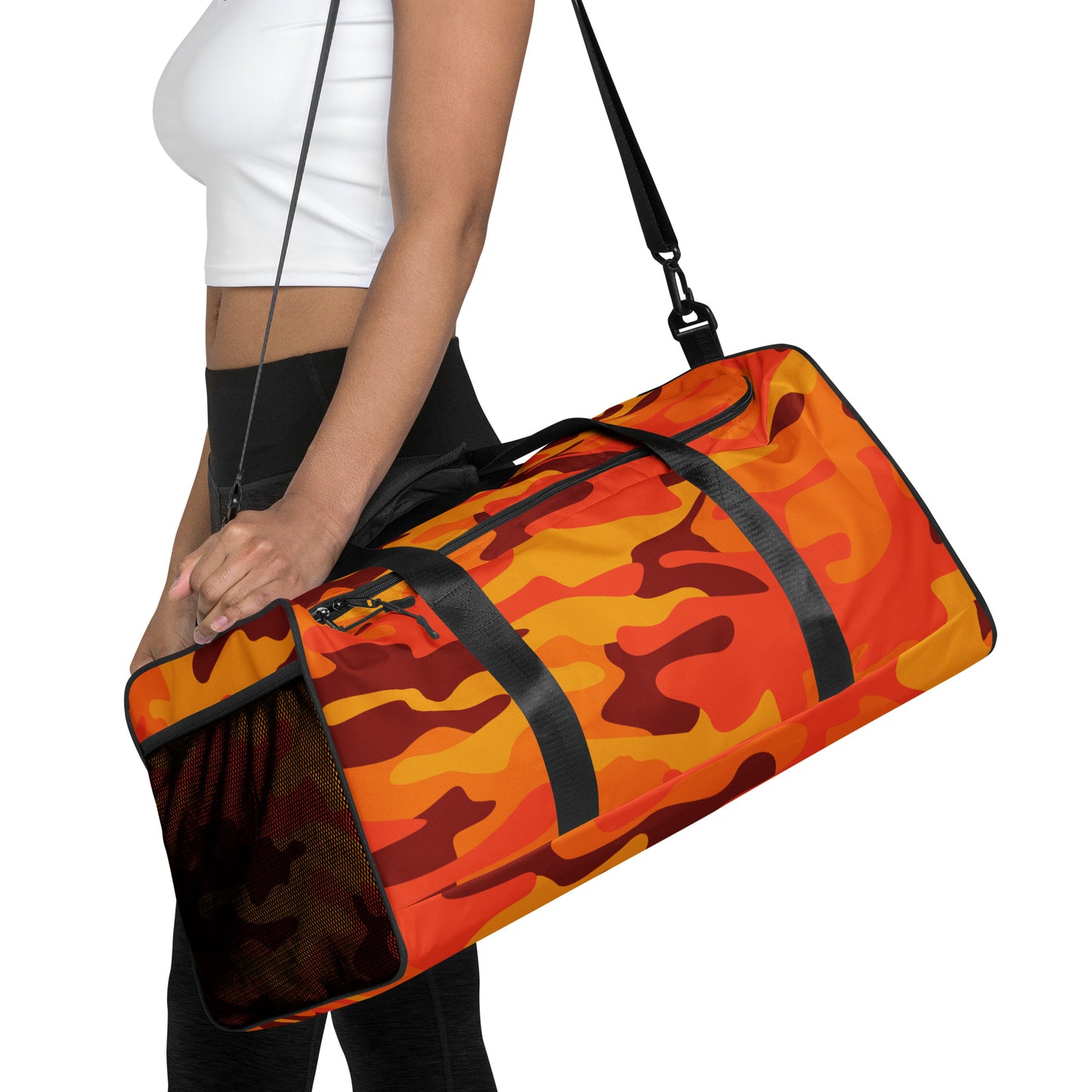 Camo Duffle Bag | Orange & Red Camouflage